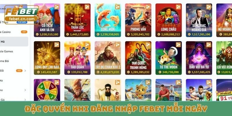 Đặc quyền khi đăng nhập FEBET mỗi ngày