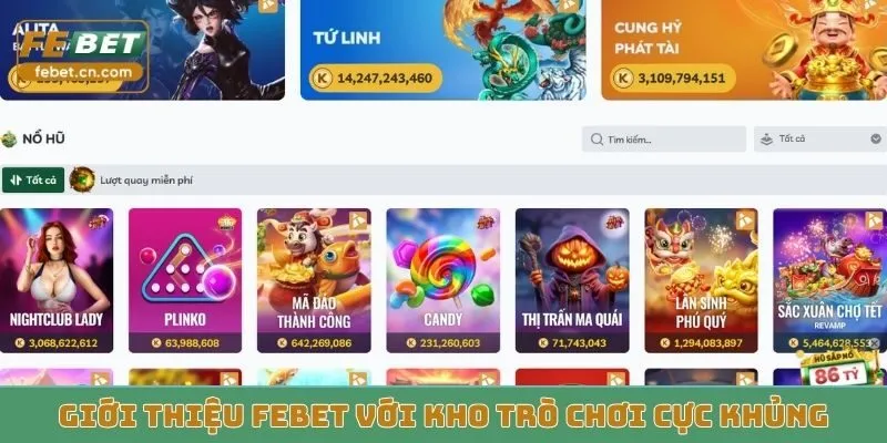Giới thiệu Febet với kho trò chơi cực khủng