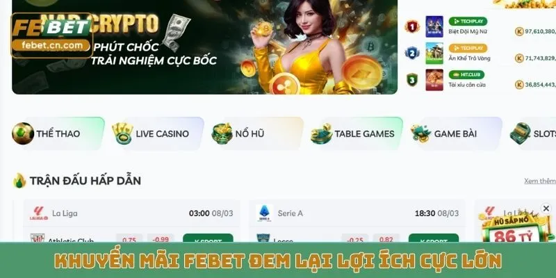 Khuyến mãi Febet đem lại lợi ích cực lớn