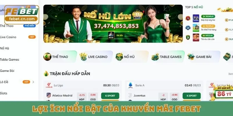 Lợi ích nổi bật của khuyến mãi Febet