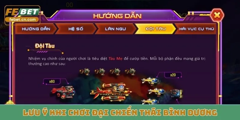 Lưu ý cần nhớ khi chơi Đại Chiến Thái Bình Dương