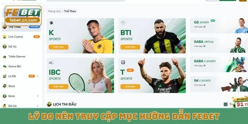 Lý do nên truy cập mục hướng dẫn FEBET