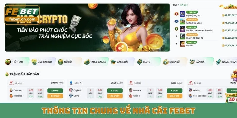 Thông tin chung về nhà cái FEBET