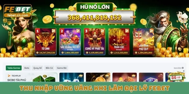 Thu nhập vững vàng khi làm đại lý Febet