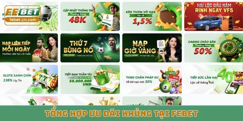 Tổng hợp ưu đãi khủng tại FEBET